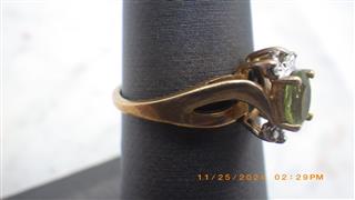 10K Yellow Gold Quartz Lady's Ring, 1.9g, Size: 6.75